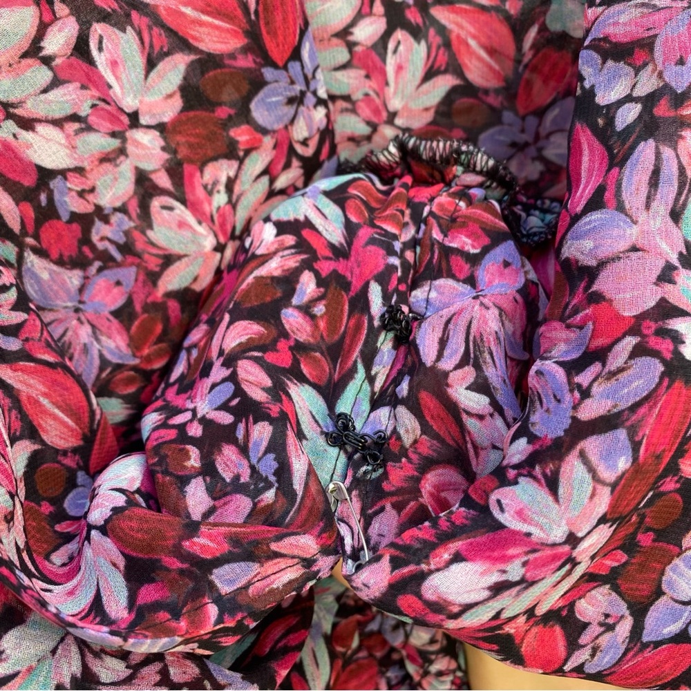 MISA - Floral Long Sleeve Dress - Picture 12 of 14